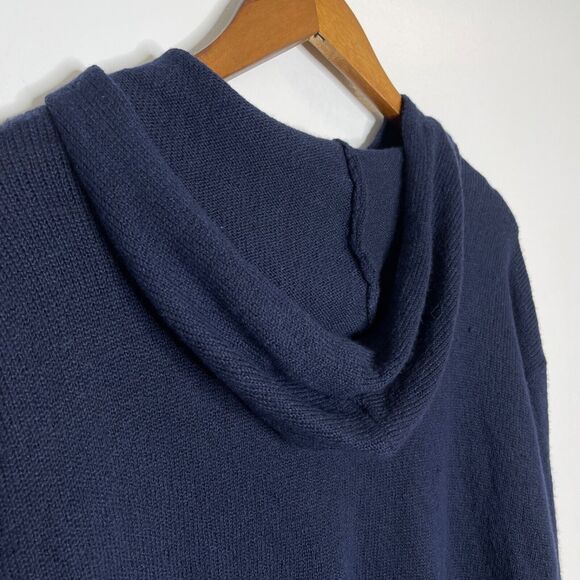American Eagle Blue White Three Button Hooded Sweater Size XS Women’s NEW - Picture 6 of 7